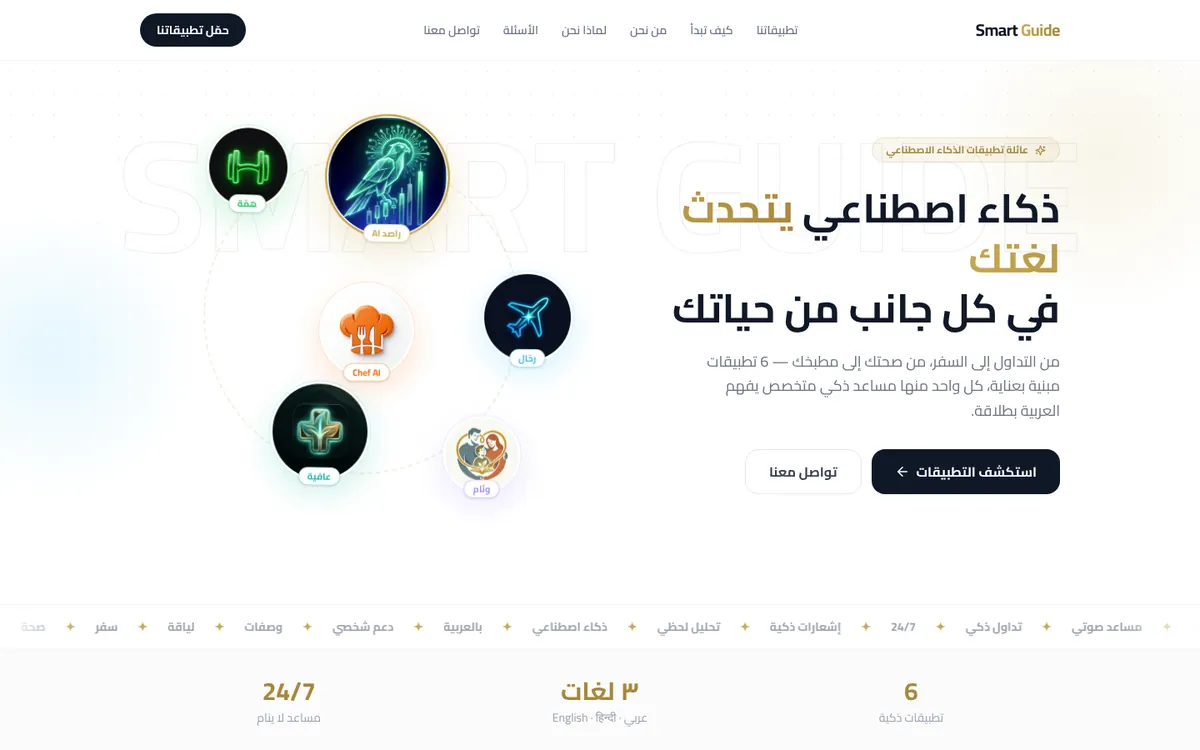 Smart Guide AI apps family homepage